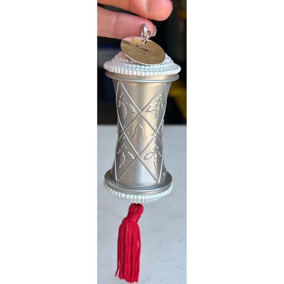VINTAGE 2000 Millennium Time Capsule Christmas Ornament Silver Handcrafted 6" - Picture 8 of 11